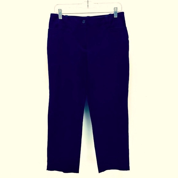 Talbots Dress Pants Sz 10 Womens Signature Cropped Wide Leg Cotton Lightweight - Picture 1 of 11